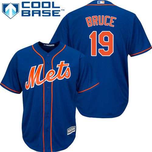 Mets #19 Jay Bruce Blue New Cool Base Stitched MLB Jersey - Click Image to Close